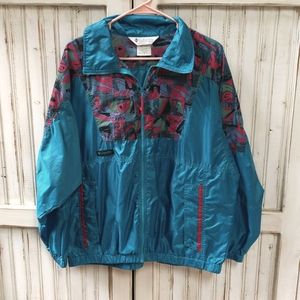 Columbia, vintage/90s women's warm-up jacket, windbreaker. Size Large
